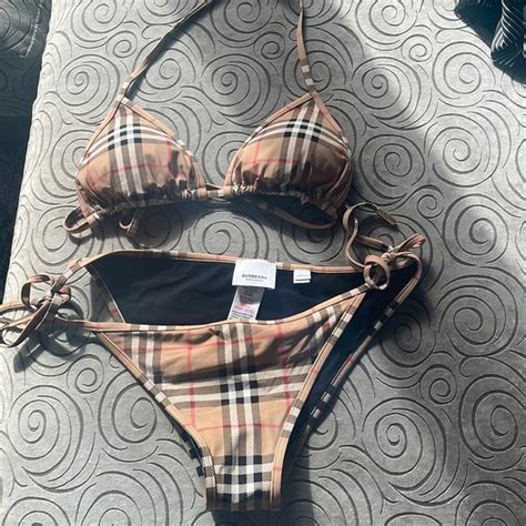 burberry 2 piece set swimsuit|Burberry orange bikini.